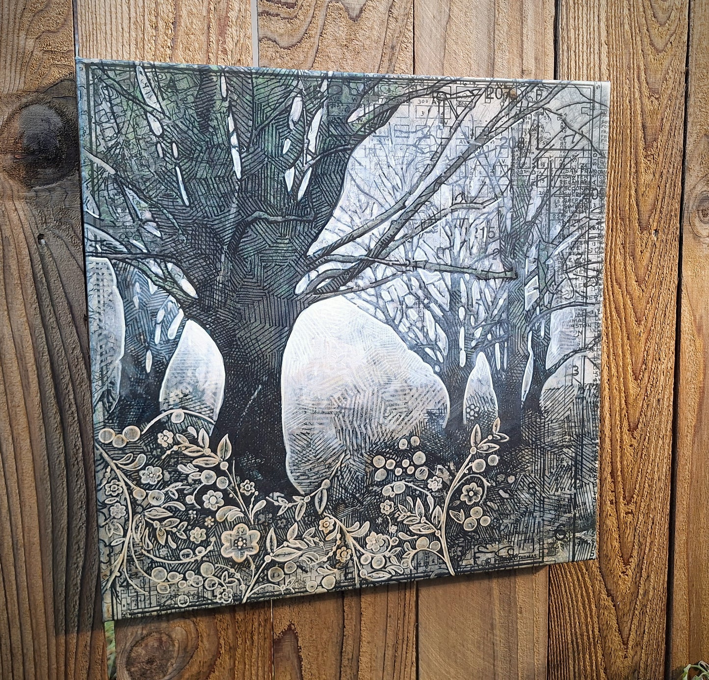 "Grandmother Tree" 18inch Hand Embellished Canvas